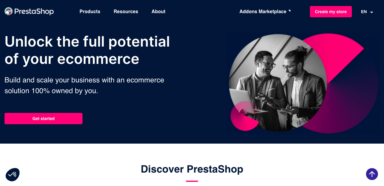 PrestaShop. Best Design eCommerce platform for startups.