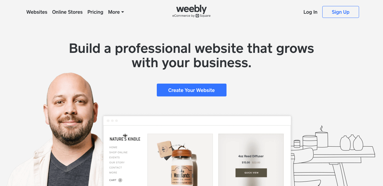 Square E-commerce (Weebly) Best startup eCommerce platform for Ease of Use