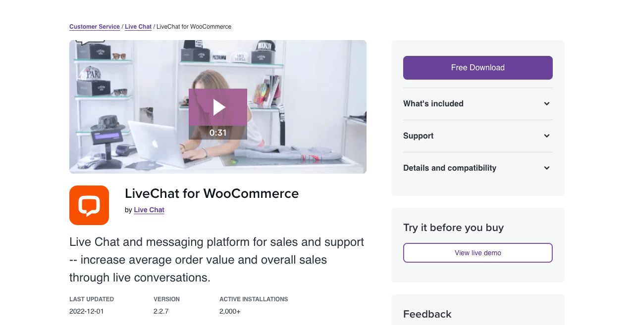 LiveChat for WooCommerce - Free Plugins for WooCommerce 