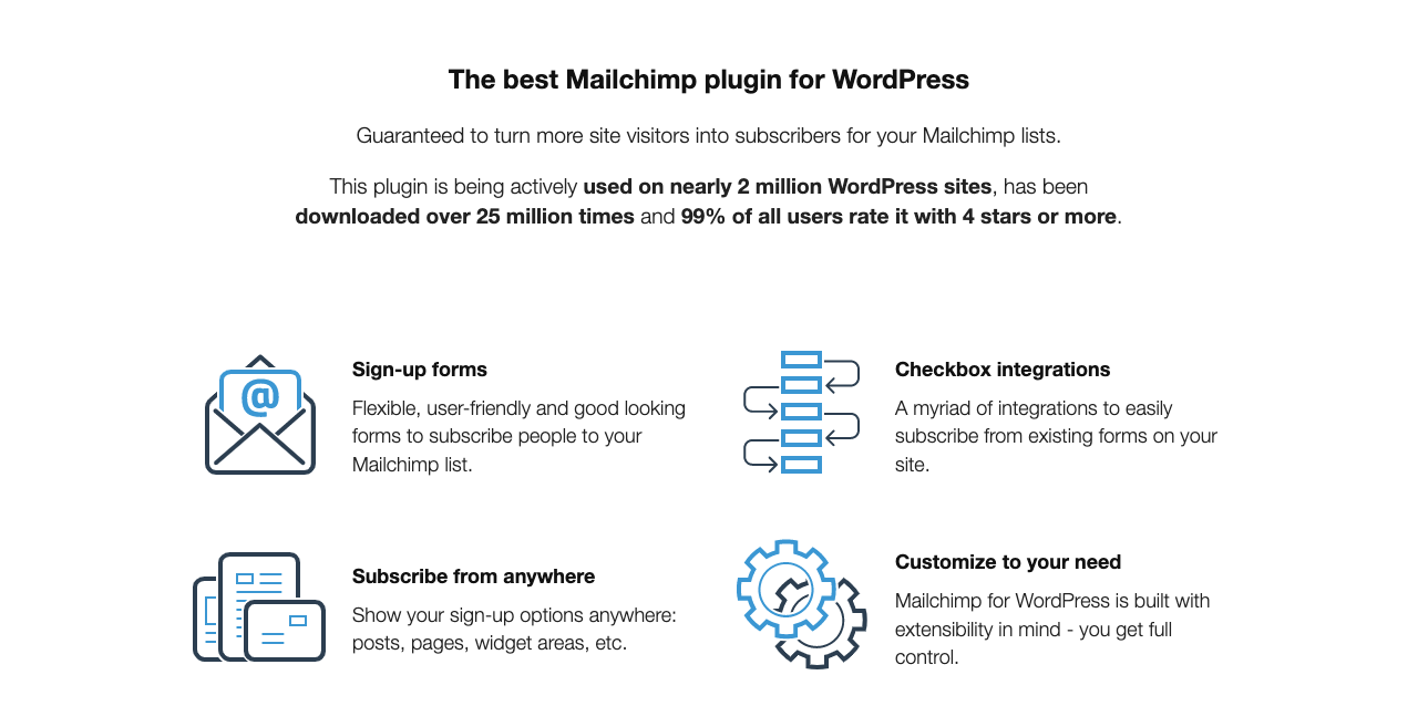 MailChimp email marketing tool for WordPress